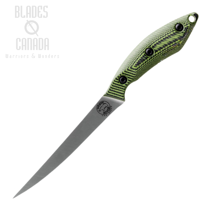 White Ricer Pro Fillet Knife, CPM S35VN 6", G10 Green/Black, Kydex Sheath